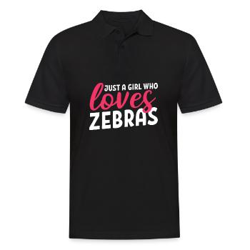 Liebt Zebra Zookeeper Gift - Männer Poloshirt - Schwarz - Vorne - Kai (181cm)