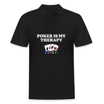 Poker Thérapie Joueur Hobby Jeu Passe-temps - Polo Homme - noir - Devant - Kai (181cm)