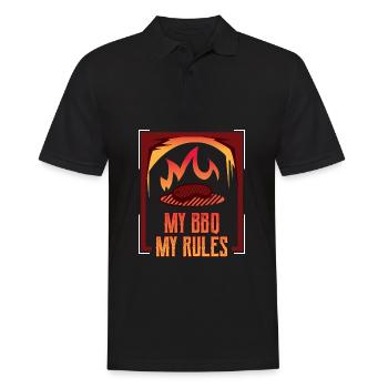 Grill BBQ My BBQ Regeln BBQ Lover - Männer Poloshirt - Schwarz - Vorne - Kai (181cm)