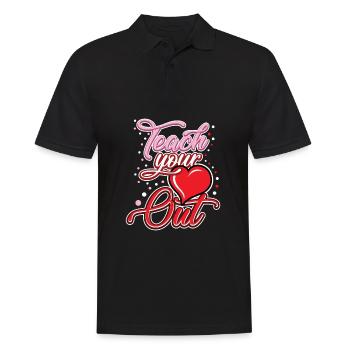 Teacher Teacher's Day Heart Out Lehrergeschenk - Männer Poloshirt - Schwarz - Vorne - Kai (181cm)