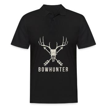 Bowhunter Deer Skull Minimalist Bowhunting Gift - Men's Polo Shirt - black - Front - Kai (181cm)