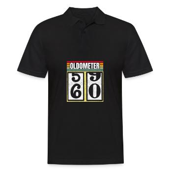Oldometer 59 60 Funny 60th Birthday Retro Age 60 - Men's Polo Shirt - black - Front - Kai (181cm)