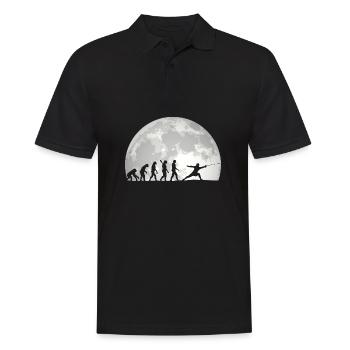 Fechten Evolution Vintage Fencer - Männer Poloshirt - Schwarz - Vorne - Kai (181cm)