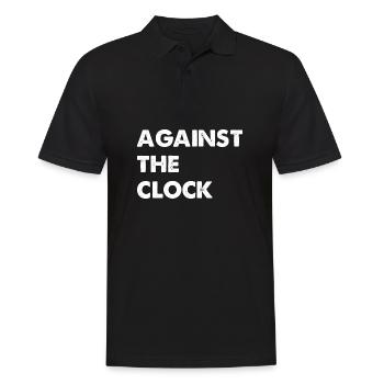 against the clock - Männer Poloshirt - Schwarz - Vorne - Kai (181cm)
