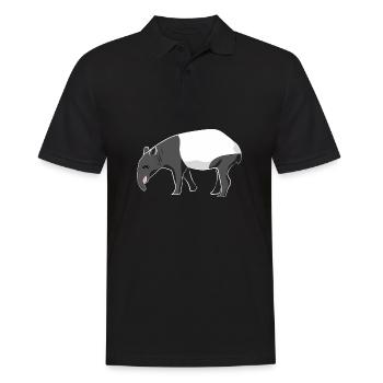 Tapir Zoo Animal - Men's Polo Shirt - black - Front - Kai (181cm)