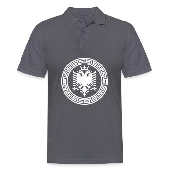 République d’Albanie Albanie Shqipëria Tirana Albanais - Polo Homme - charbon - Devant - Nico (186cm)