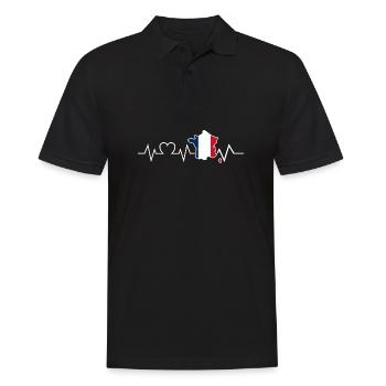 Franzosen Französisch Frankreich - Männer Poloshirt - Schwarz - Vorne - Kai (181cm)