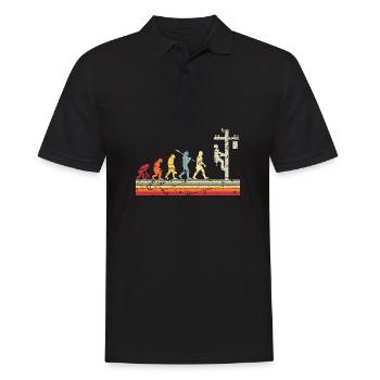 Elektriker Human Evolution Vintage Lineman - Männer Poloshirt - Schwarz - Vorne - Kai (181cm)