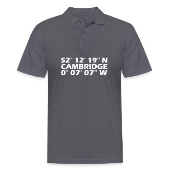 Cambridge Koordinaten - Männer Poloshirt - Anthrazit - Vorne - Nico (186cm)