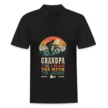 grandpa cycliste la fégende vélo velo vélos - Polo Homme - noir - Devant - Kai (181cm)
