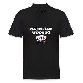 Simuler et gagner un joueur de poker - Polo Homme - noir - Devant - Kai (181cm)