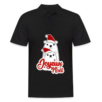 Joyeux Noel Noël fêter noël - Polo Homme - noir - Devant - Kai (181cm)
