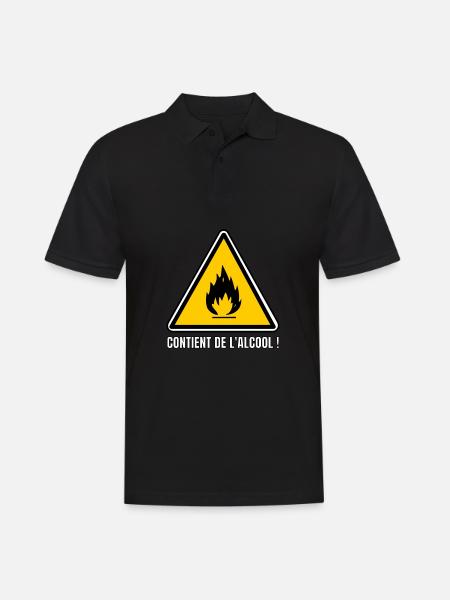 Contains alcohol - Men's Polo Shirt - black