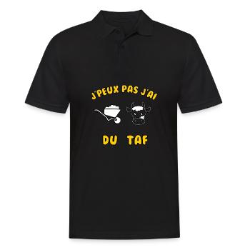J’peux pas j’ai du taf - Polo Homme - noir - Devant - Kai (181cm)