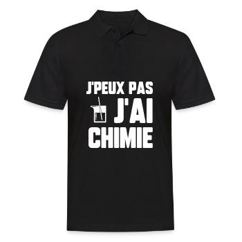 J’peux pas j’ai chimie - Polo Homme - noir - Devant - Kai (181cm)