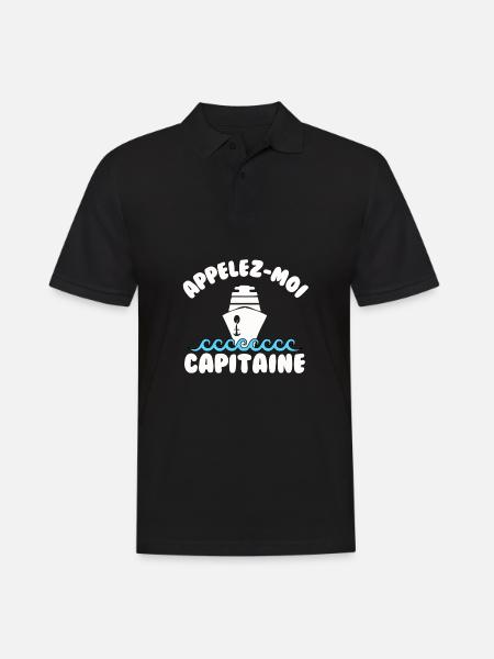 Appelez moi capitaine - Polo Homme - noir