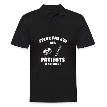 Patient à soigner - Polo Homme - noir - Devant - Kai (181cm)