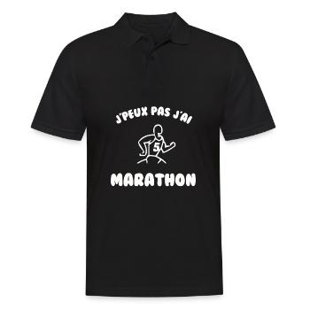 J’peux pas j’ai marathon - Polo Homme - noir - Devant - Kai (181cm)