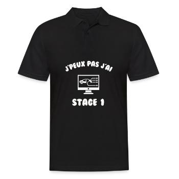 J’peux pas j’ai stage 1 - Polo Homme - noir - Devant - Kai (181cm)