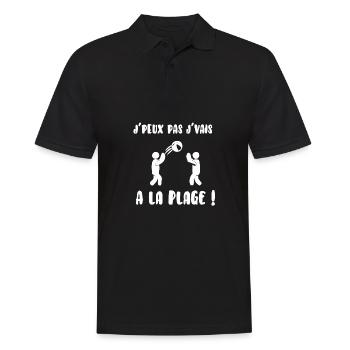 J’peux pas j’vais à la plage - Polo Homme - noir - Devant - Kai (181cm)