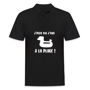 J’peux pas j’vais à la plage - Polo Homme - noir - Devant - Kai (181cm)