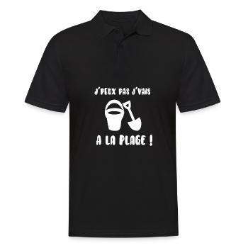 J’peux pas j’vais à la plage - Polo Homme - noir - Devant - Kai (181cm)