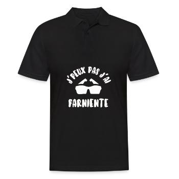 J’peux pas j’ai farniente - Polo Homme - noir - Devant - Kai (181cm)