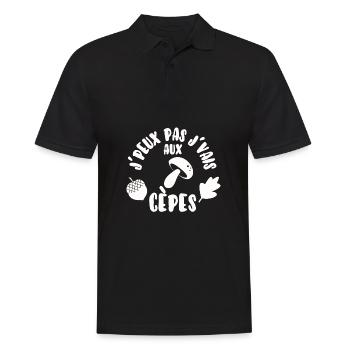 J’peux pas j’vais aux cèpes - Polo Homme - noir - Devant - Kai (181cm)