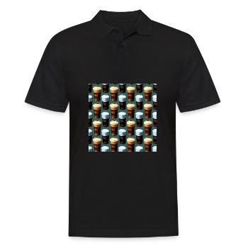Bierkrüge Muster - Männer Poloshirt - Schwarz - Vorne - Kai (181cm)