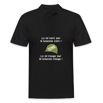 septième compagnie, militaire, militaire humour - Polo Homme - noir - Devant - Kai (181cm)