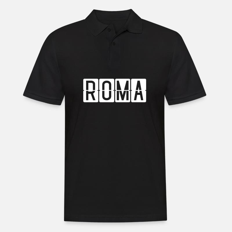 Roma Flughafentafel - Männer Poloshirt - Schwarz