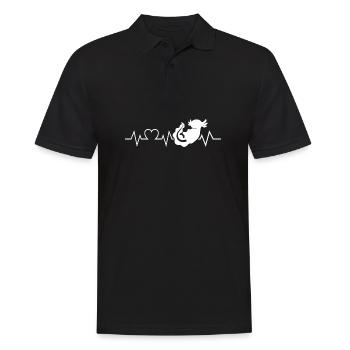Heartbeat Axolotl - Men's Polo Shirt - black - Front - Kai (181cm)