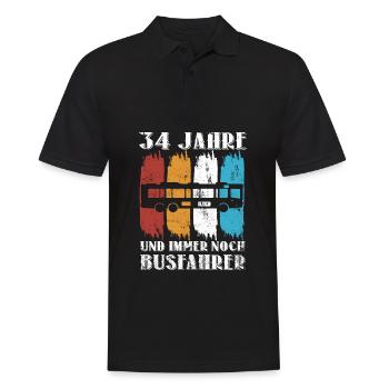 Busfahrer Busfahren Beruf 34 Geburtstag Spruch - Männer Poloshirt - Schwarz - Vorne - Kai (181cm)