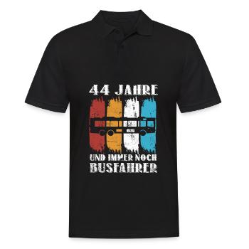 Busfahrer 44 Jahre Busfahren 44 Geburtstag Spruch - Männer Poloshirt - Schwarz - Vorne - Kai (181cm)