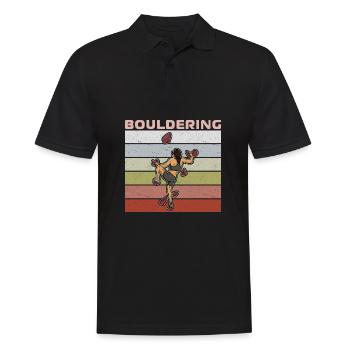 Bouldern Klettern Sportarten Turnhalle Wand - Männer Poloshirt - Schwarz - Vorne - Kai (181cm)