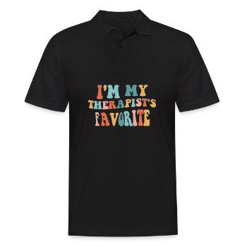Sarcastic Therapy Saying Humor Therapist - Men's Polo Shirt - black - Front - Kai (181cm)