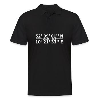 Salzgitter Koordinaten - Männer Poloshirt - Schwarz - Vorne - Kai (181cm)
