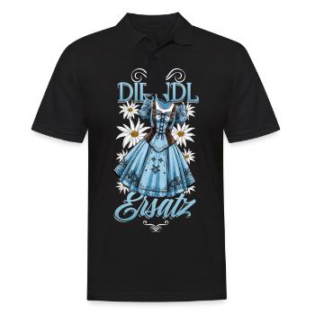 Dirndl Ersatz - Männer Poloshirt - Schwarz - Vorne - Kai (181cm)