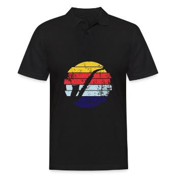 Saxofon - Männer Poloshirt - Schwarz - Vorne - Kai (181cm)