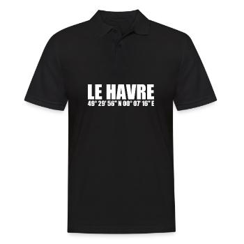 Coordonnées du Havre - Polo Homme - noir - Devant - Kai (181cm)