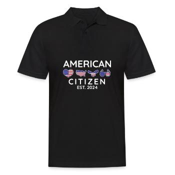 American Citizen Est 2024 US Flag Naturalized - Men's Polo Shirt - black - Front - Kai (181cm)