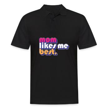 Mom Likes Me Best Mommy's Favorite Child Funny - Männer Poloshirt - Schwarz - Vorne - Kai (181cm)