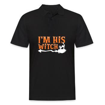Halloween-Paar Ich bin seine Hexe feiert Halloween - Männer Poloshirt - Schwarz - Vorne - Kai (181cm)