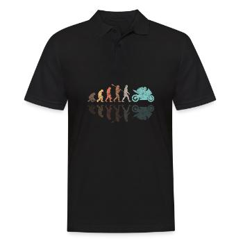 Moto Evolution Vintage Shadow Biker - Polo Homme - noir - Devant - Kai (181cm)