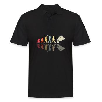 Moto Evolution Vintage Superbike Biker - Polo Homme - noir - Devant - Kai (181cm)