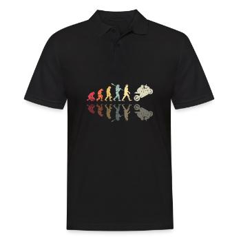 Moto Evolution Vintage Superbike Biker - Polo Homme - noir - Devant - Kai (181cm)