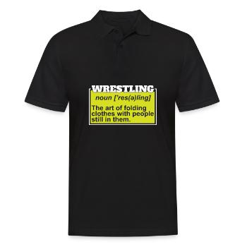 Wrestling Definition Pro Wrestler Fan Wrestling - Men's Polo Shirt - black - Front - Kai (181cm)
