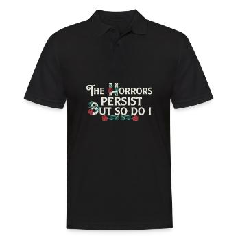 The Horrors Persist But So Do I Floral Internet - Men's Polo Shirt - black - Front - Kai (181cm)
