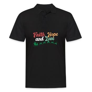 Faith Hope Love Religious Family Christmas - Men's Polo Shirt - black - Front - Kai (181cm)