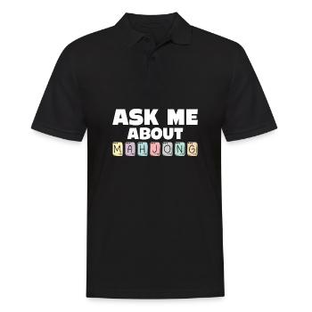 Mahjong-Spieler fragen mich nach Mahjong chinesische Kachel - Männer Poloshirt - Schwarz - Vorne - Kai (181cm)